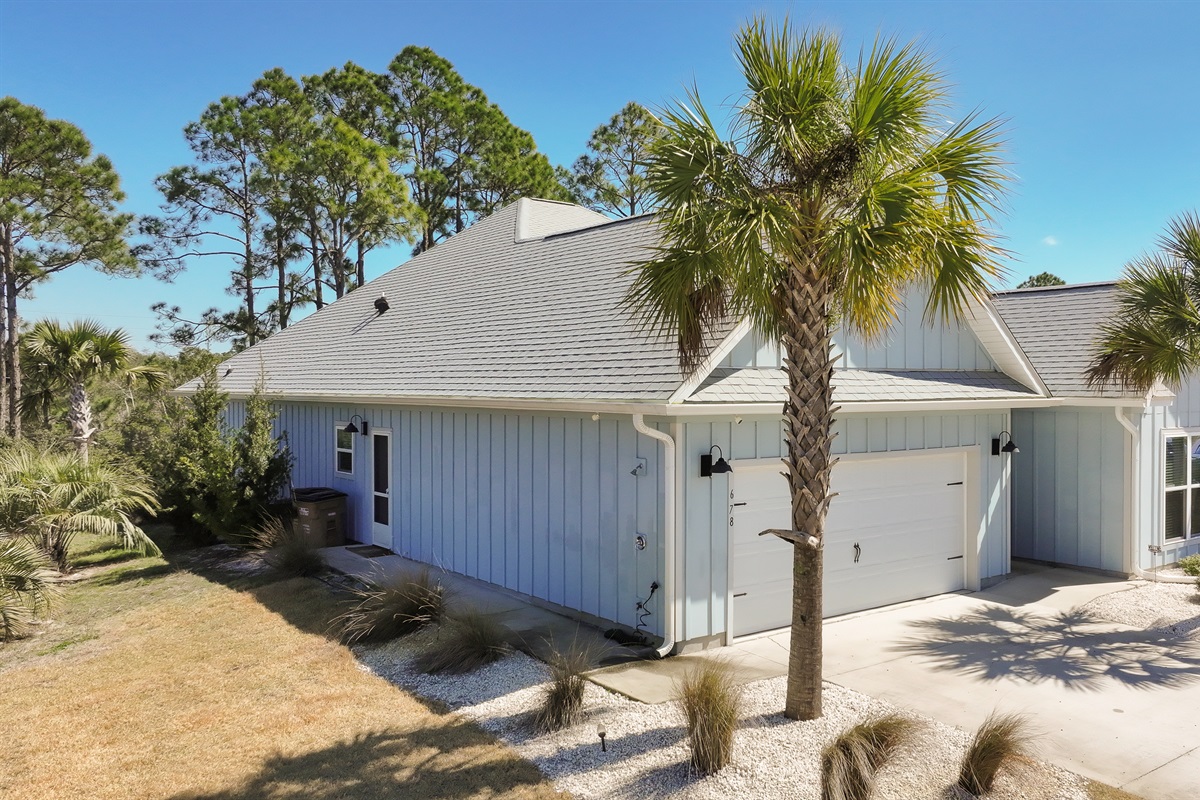 Outdoor shower available to rinse off sand before heading inside.