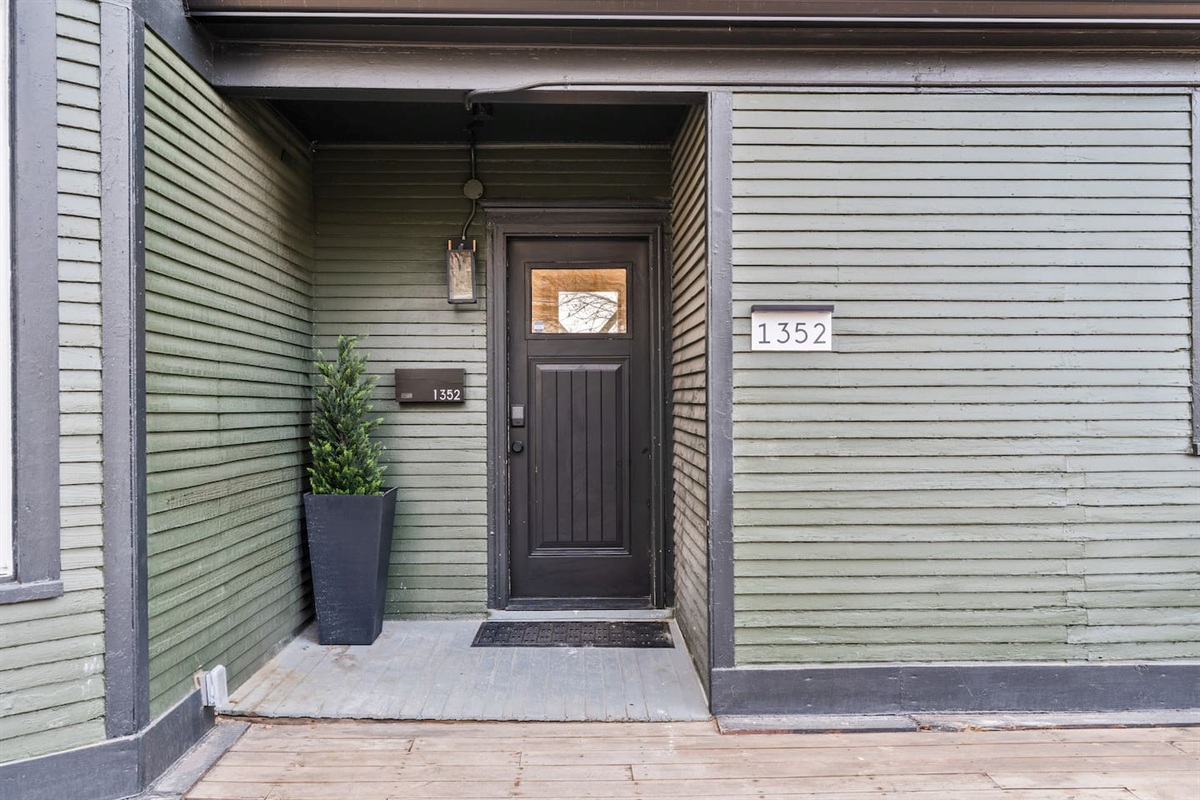 The lower unit has a private entrance with smart lock capability. At night, the property is fully lit for easy late arrivals.