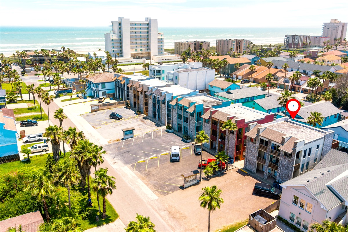 Half block from the beach access