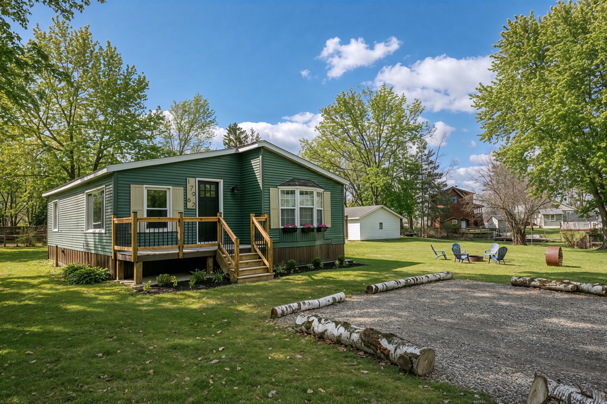 Front of the home, parking area
