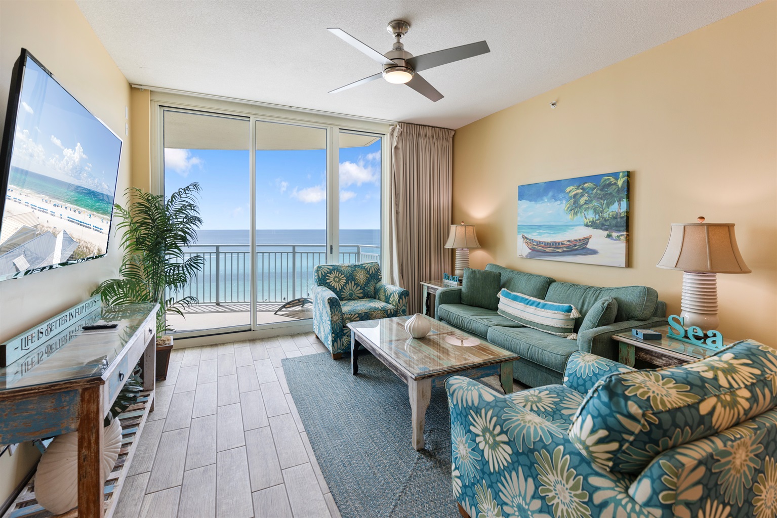 Gulf-Front Living Room