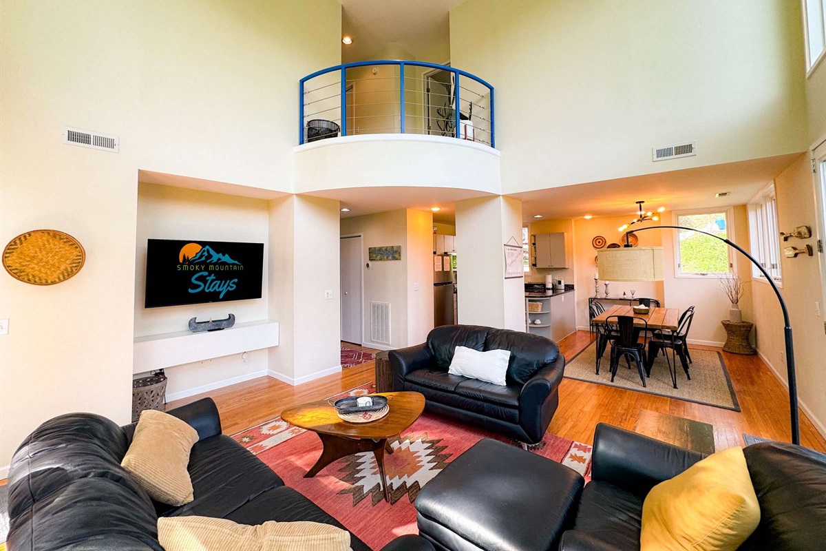 Our living room features a 55" Smart TV perfect for an evening show. 