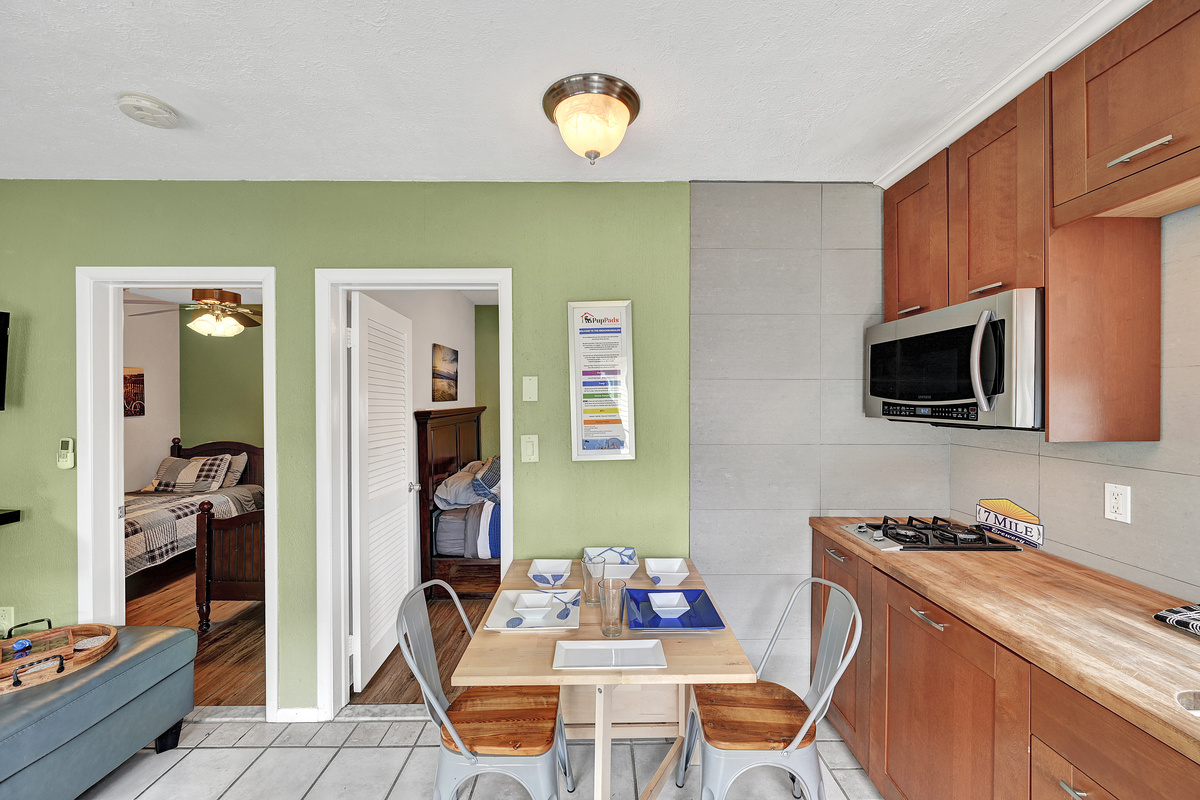 Open just one leaf of the drop leaf table and have some breakfast.