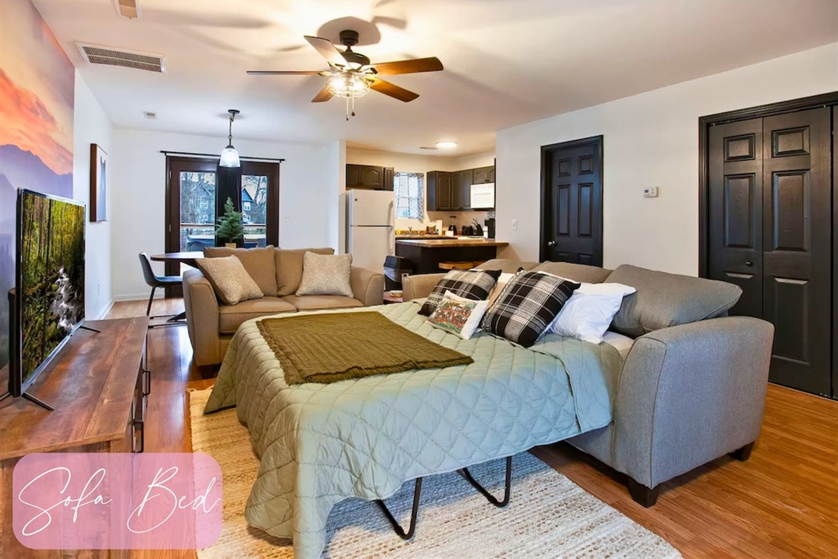 Versatility at its finest—a comfy sofa by day unfolds into a snug bed by night, ensuring everyone has a place to rest.