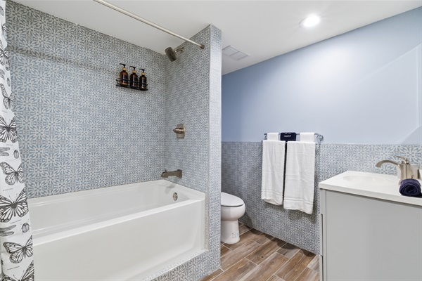 Full bathroom on lower level