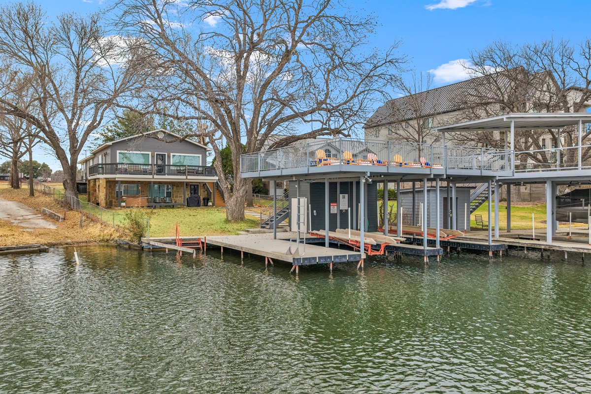 View of Boat Lifts and House from the Water