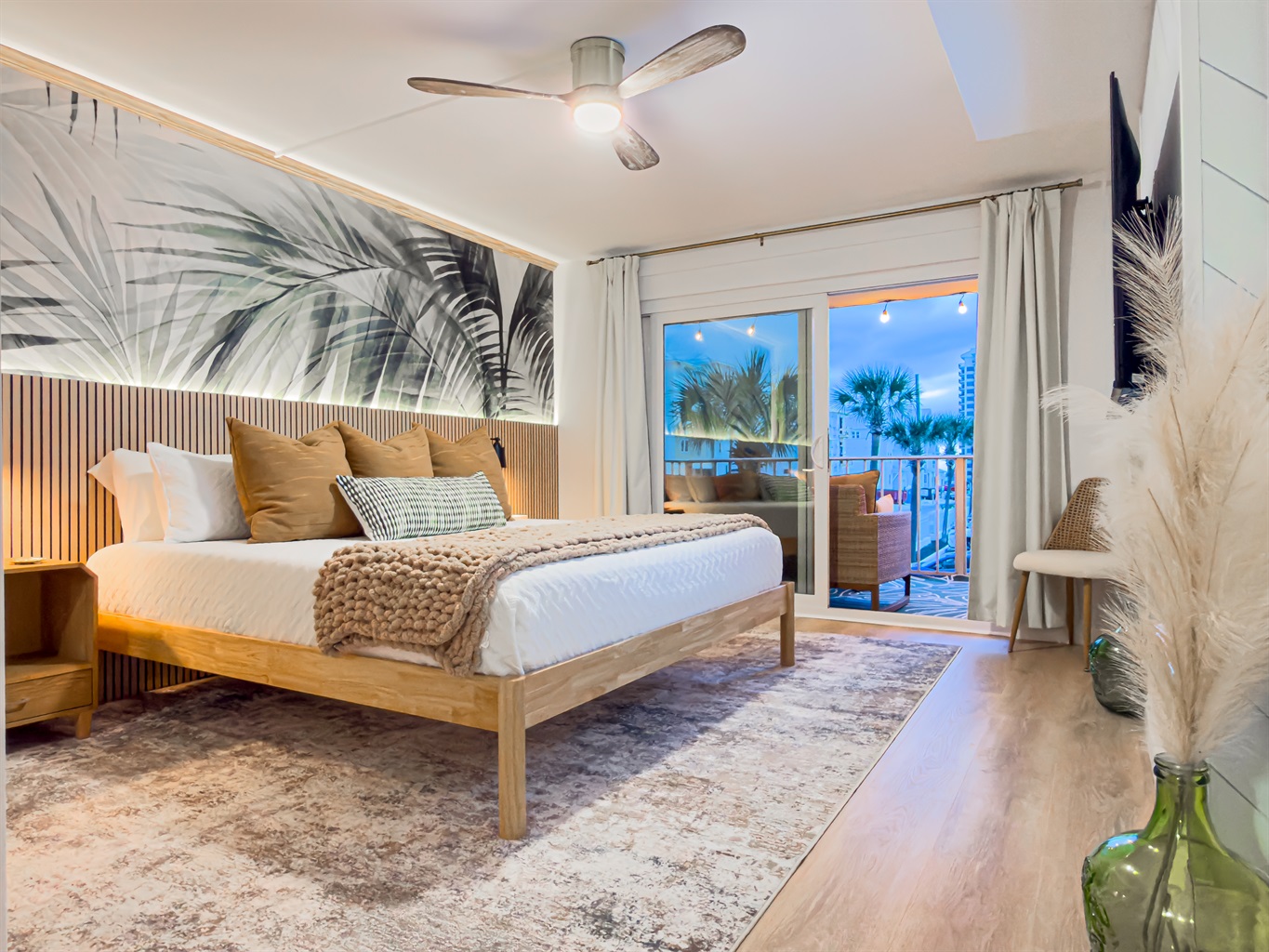 Wake up to the sound of waves right from the comfortable king size bed. Step out onto the private balcony to watch the sunrise over the water.