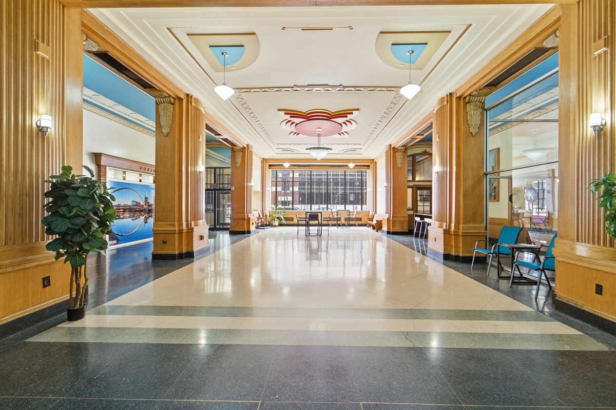 The Kirkwood Hotel is a beautifully restored 1930's midcentury modern building. Enjoy taking in the original architecture in the common entrance.