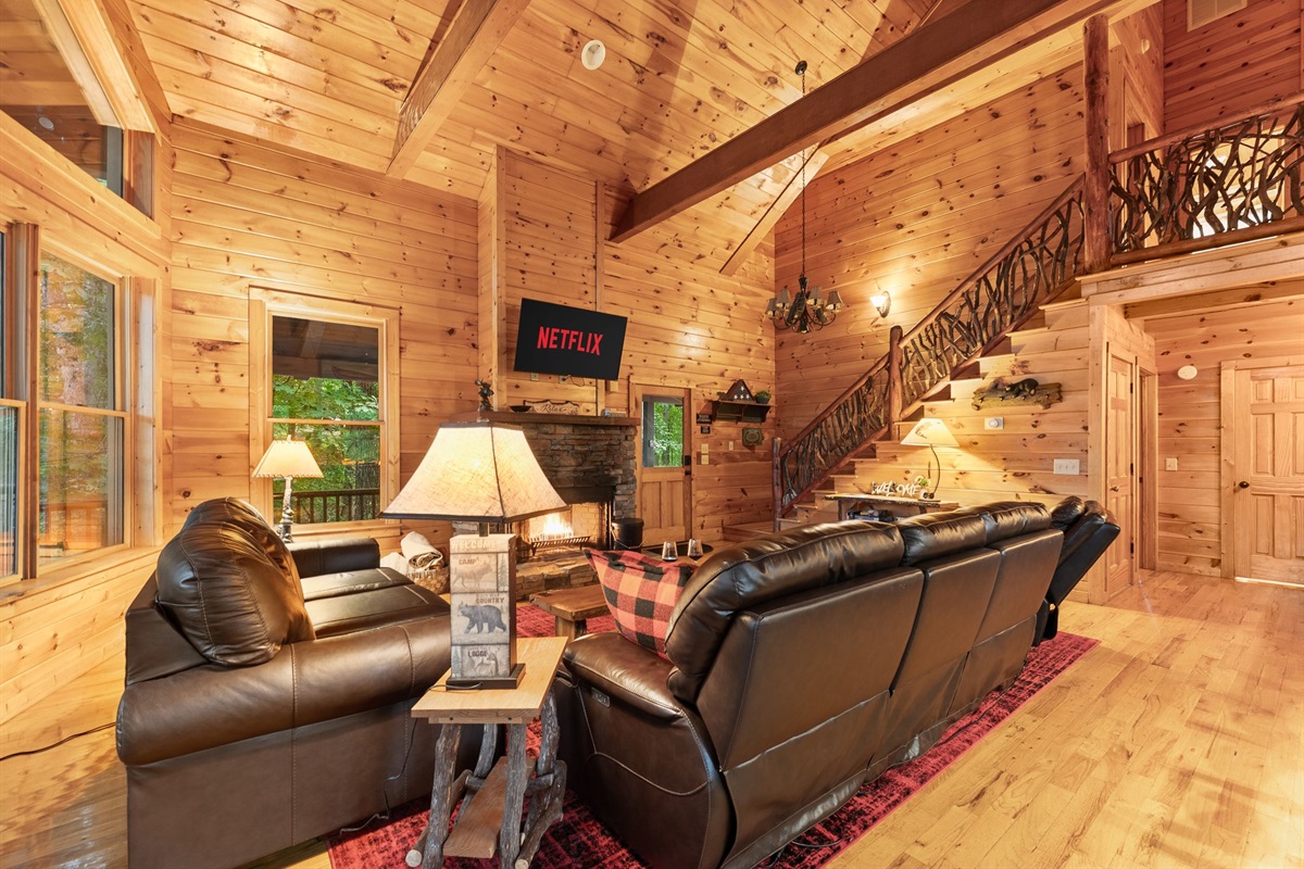Large entertainment space with plenty of seating for groups and families.