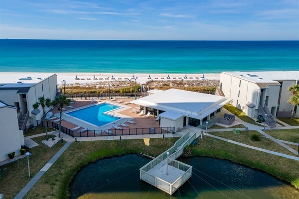 Aerial of Beach Access and Pool