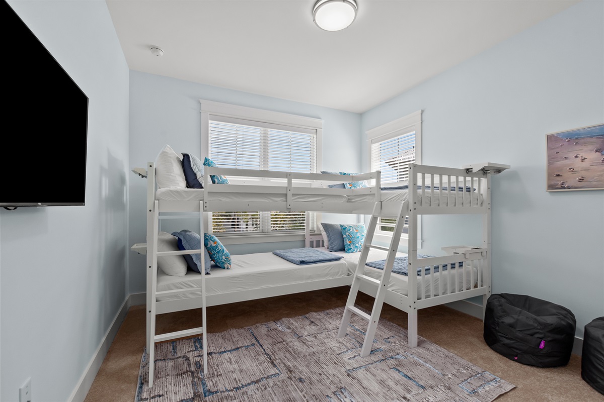 The bunk room is the perfect spot for siblings, cousins and friends to share.