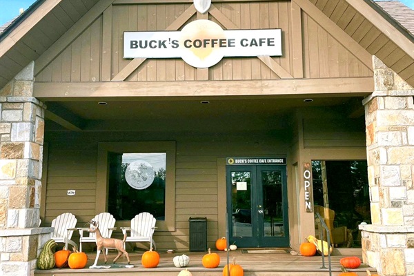 We are an easy walk to Buck's Coffee Cafe, a local spot for coffee, pastries and breakfast sandwiches.