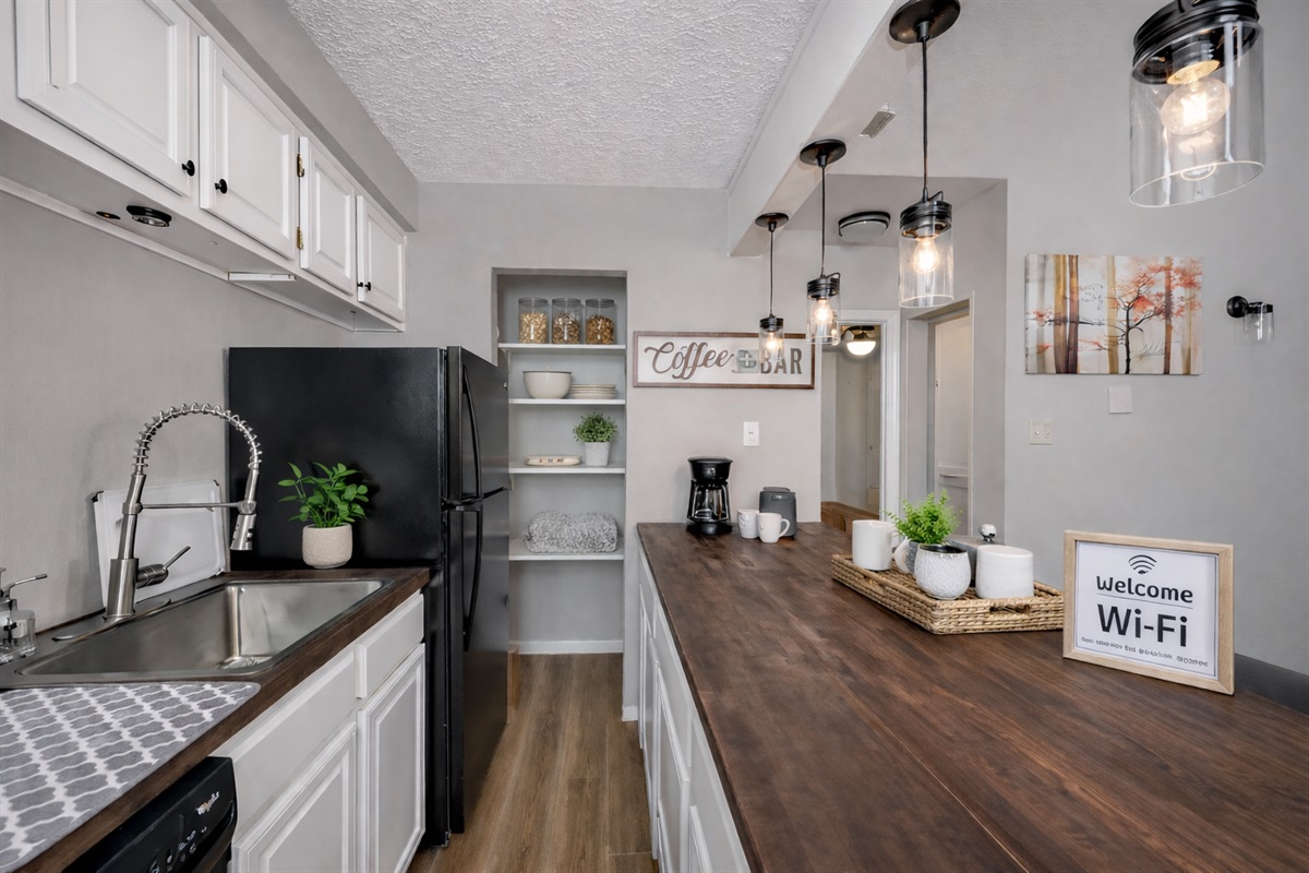 Morning coffee before first chair, everything you need right here.