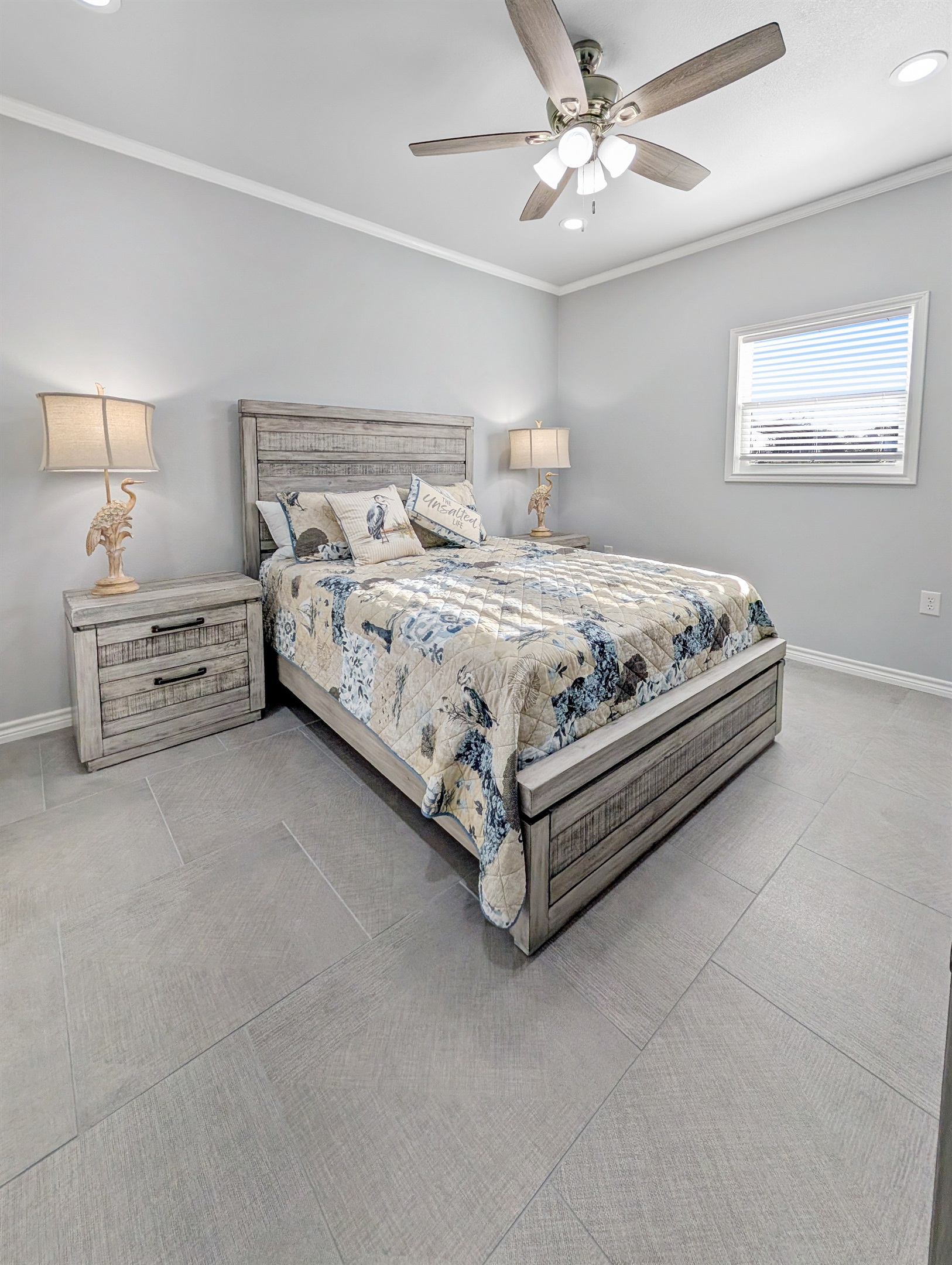 Bedroom 4 offers a queen bed and smart tv