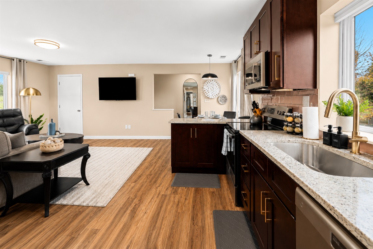 Modern appliances and ample counter space for all your culinary needs.