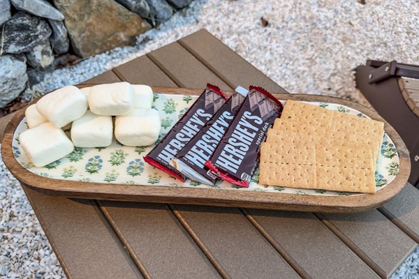 Bring your smores!  The fire pit and outdoor fireplace are both perfect spots to make smores! (Smores not provided)