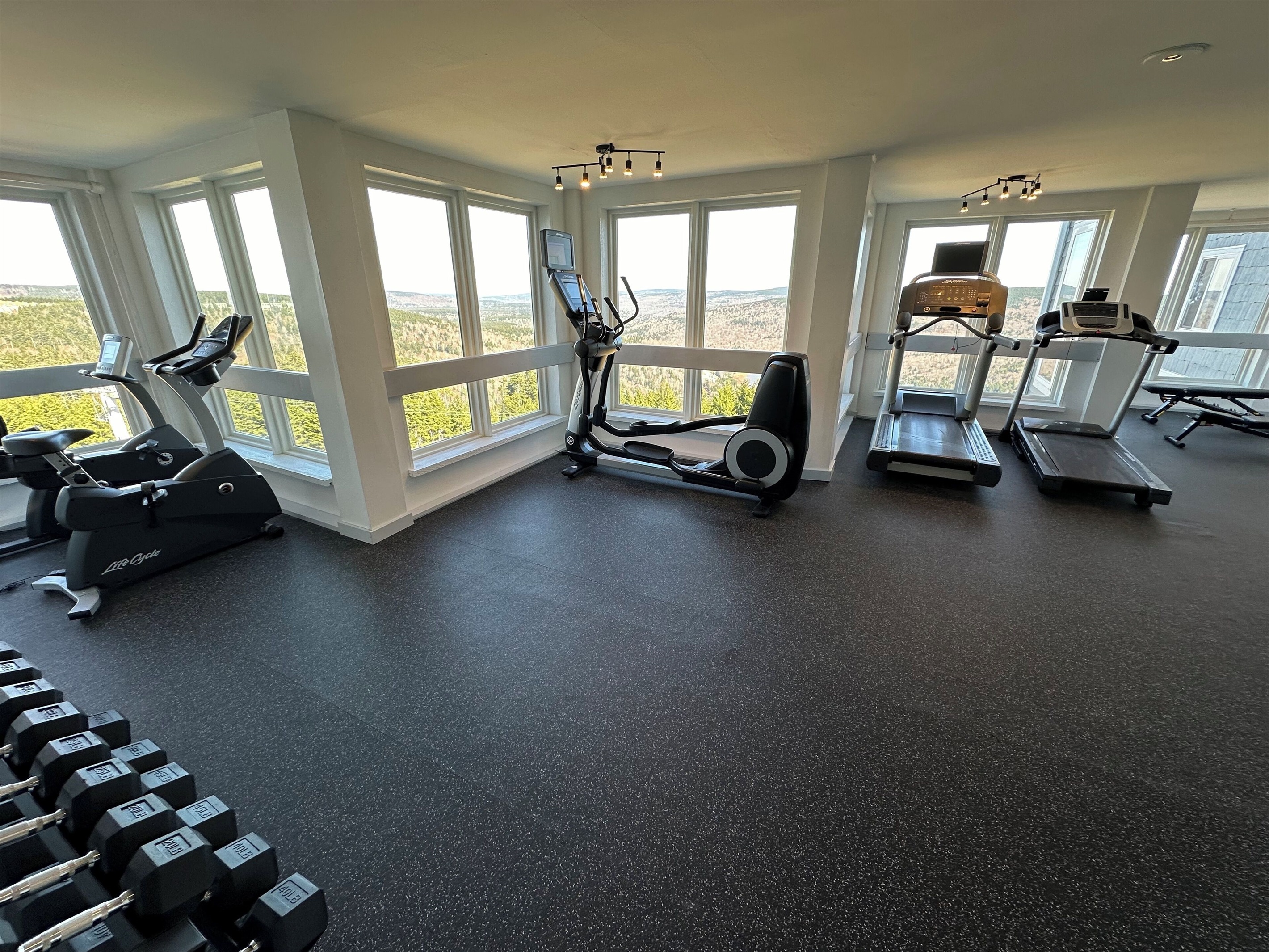 Exercise Room is located on the 3rd floor of Mountain Lodge near the elevators