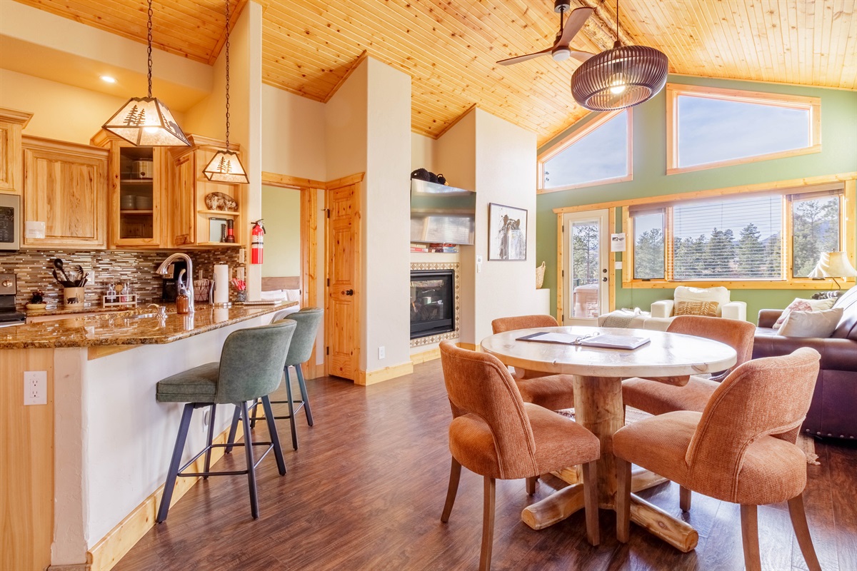 Spacious open floor plan with plenty of windows for taking in the surrounding wilderness