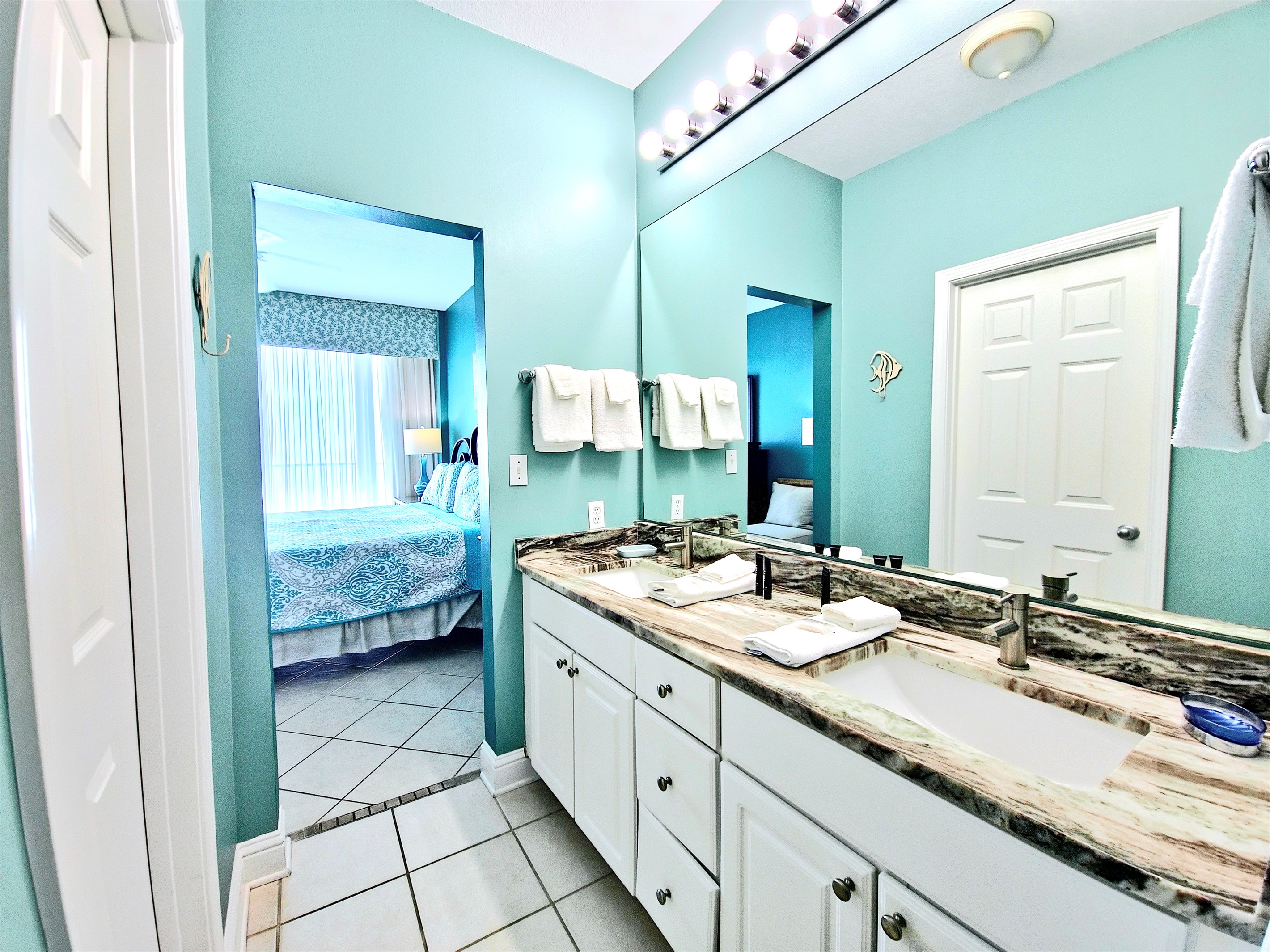 Main bath with separate shower and garden tub