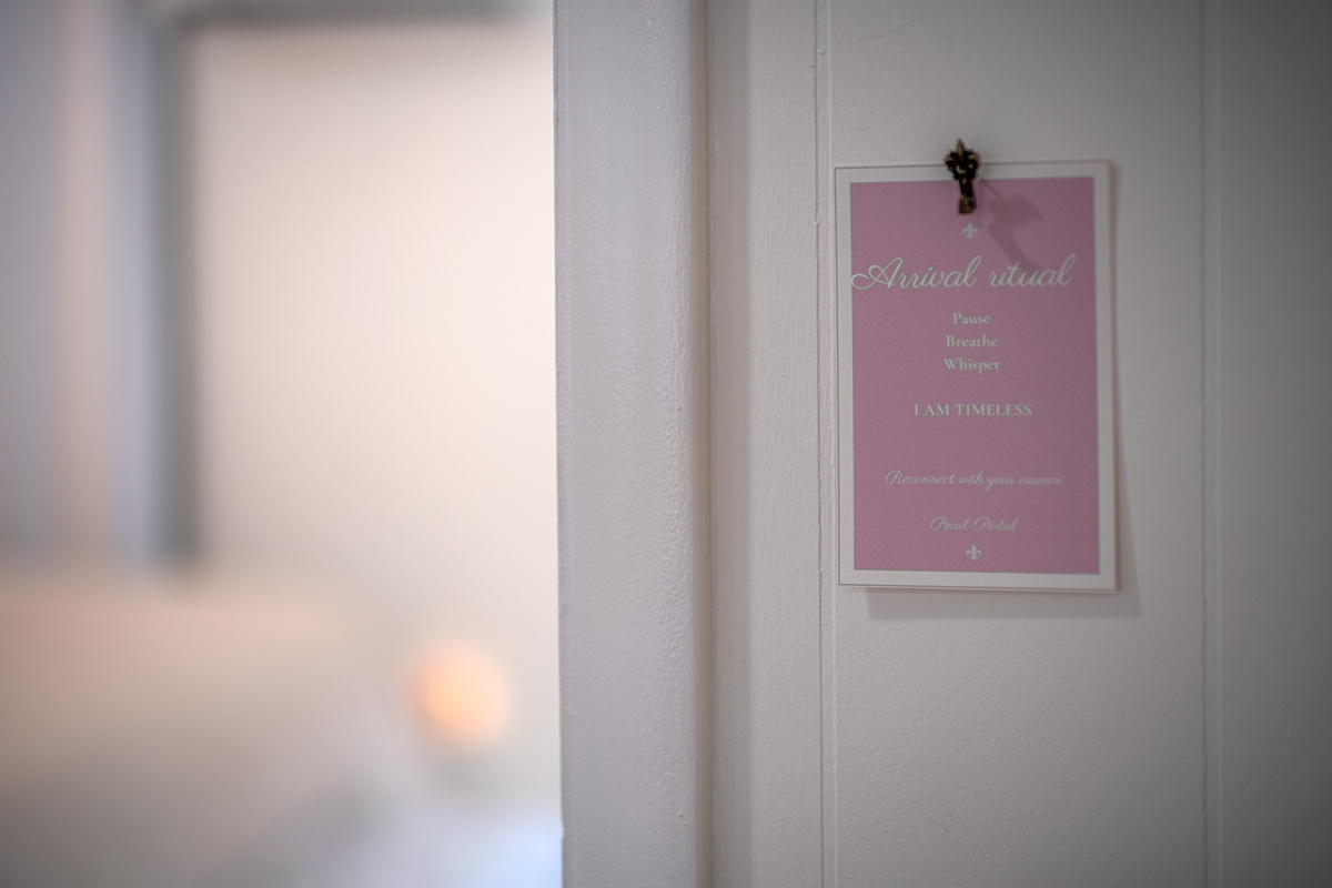 The Pearl Portal is a peaceful retreat inspired by purity and wisdom, inviting you to relax, recharge, and reconnect.