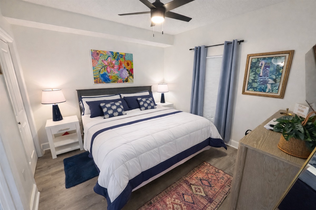 Master bedroom with king size bed