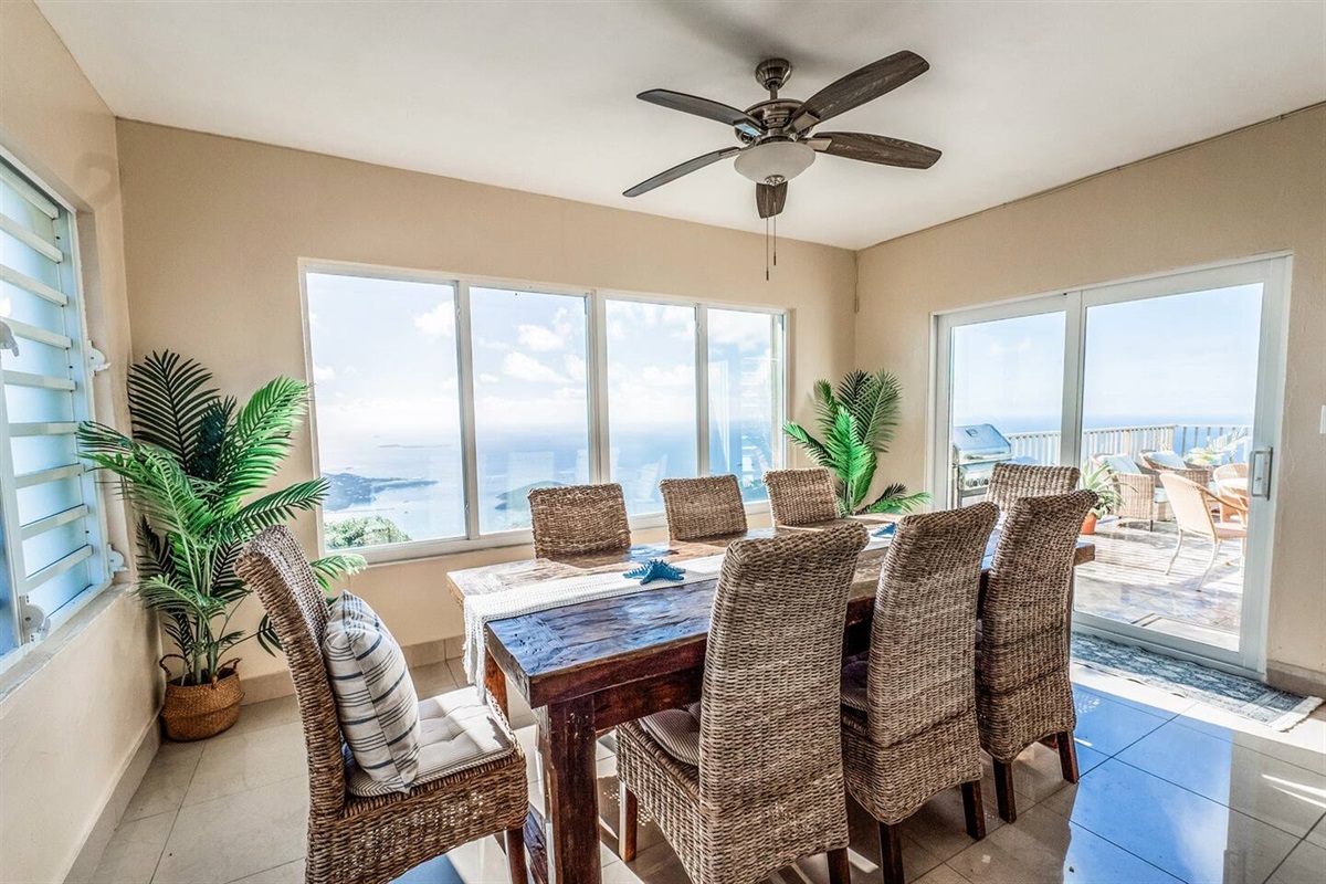 Dine with a view of the Caribbean Sea