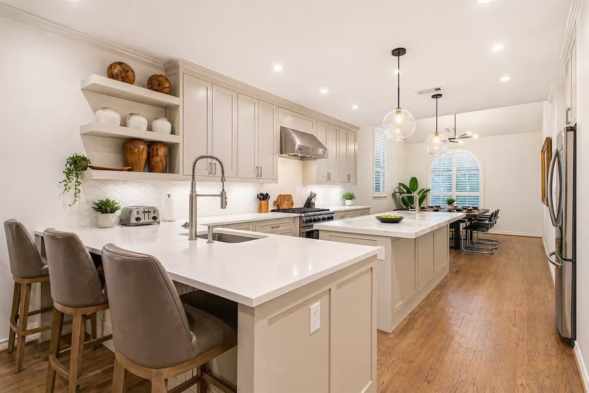 Chef’s kitchen with large island and seating for everyone