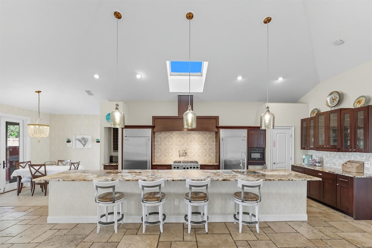 Massive kitchen with gas stove and huge island