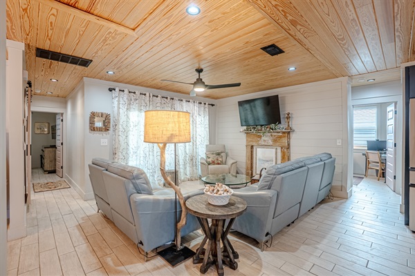 Living area with smart TV