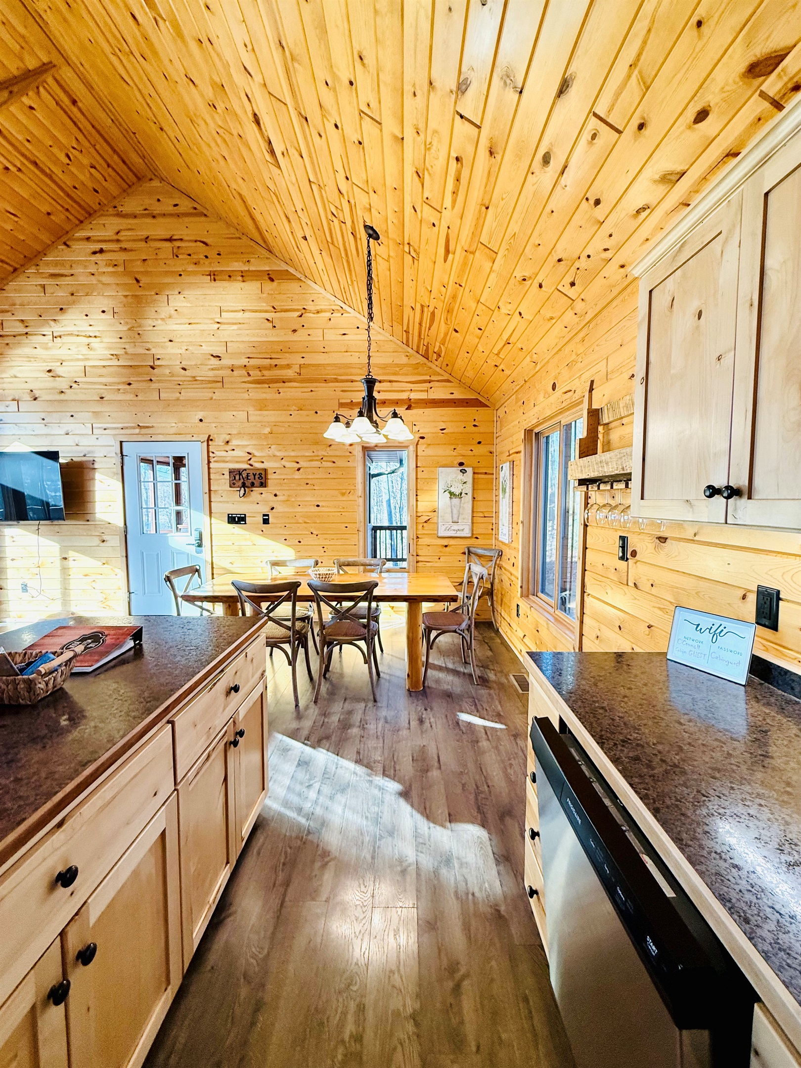 Dining table next to the kitchen.
