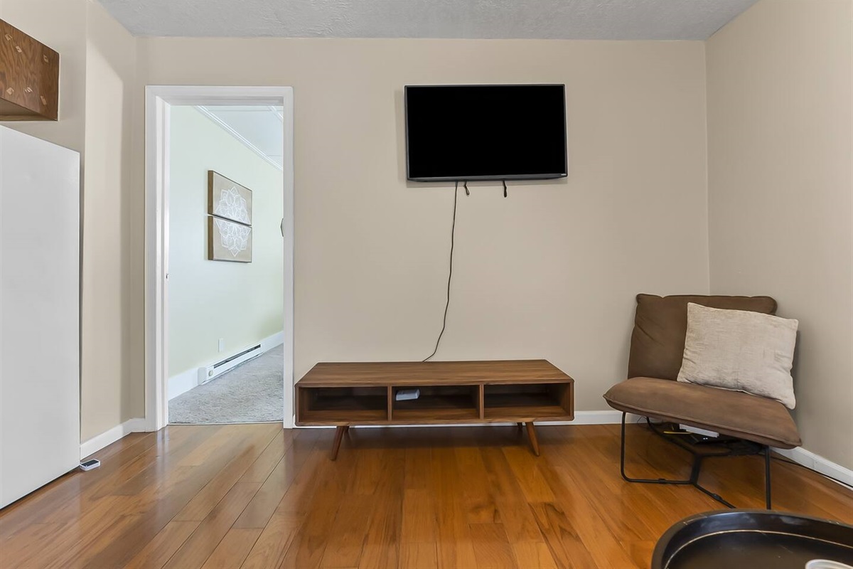 Flat-screen TV for your entertainment.