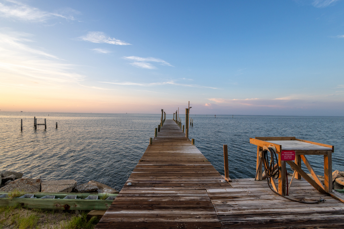Pier with fish cleaning area