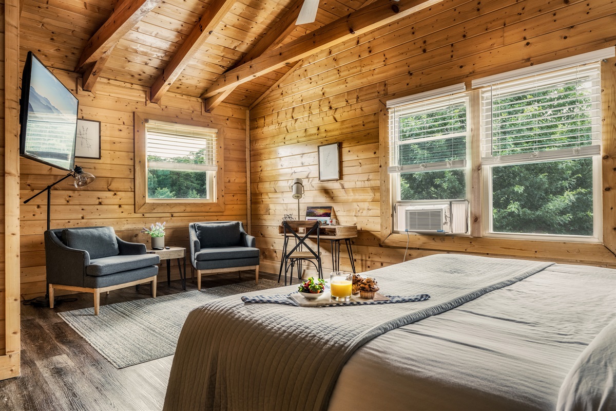 If you come with a group, the primary bedroom can be a lovely quieter oasis.