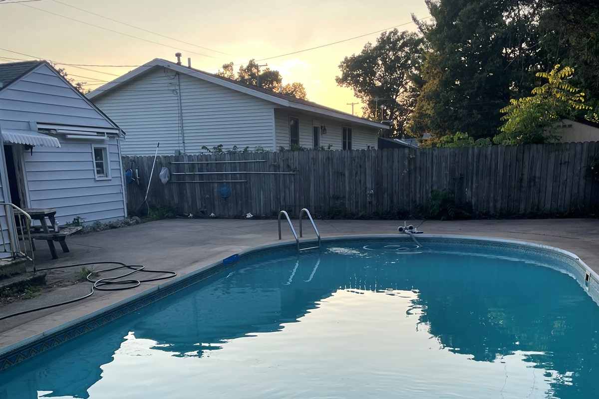 Inground pool in the back yard