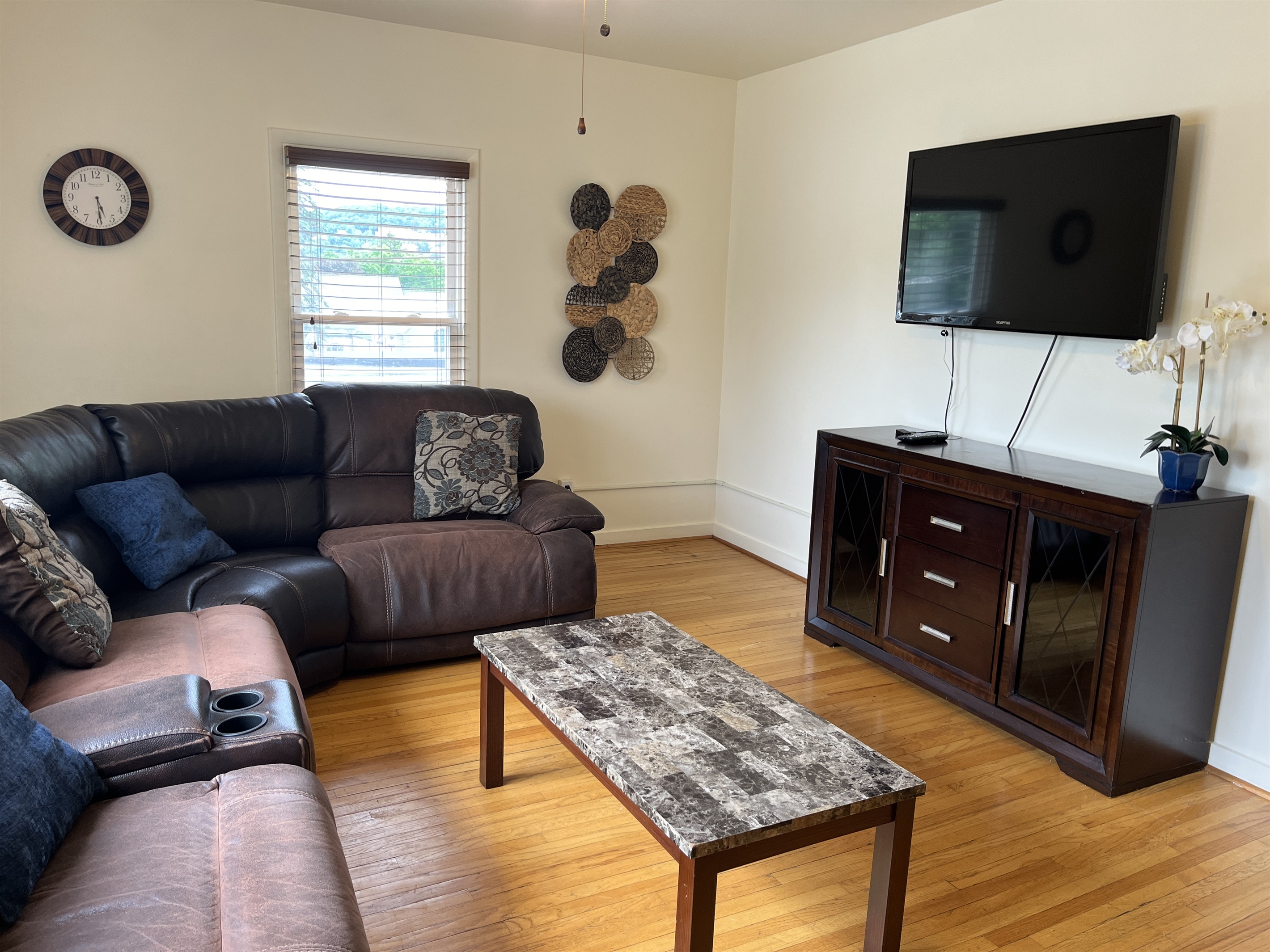 Living room with large sectional couch