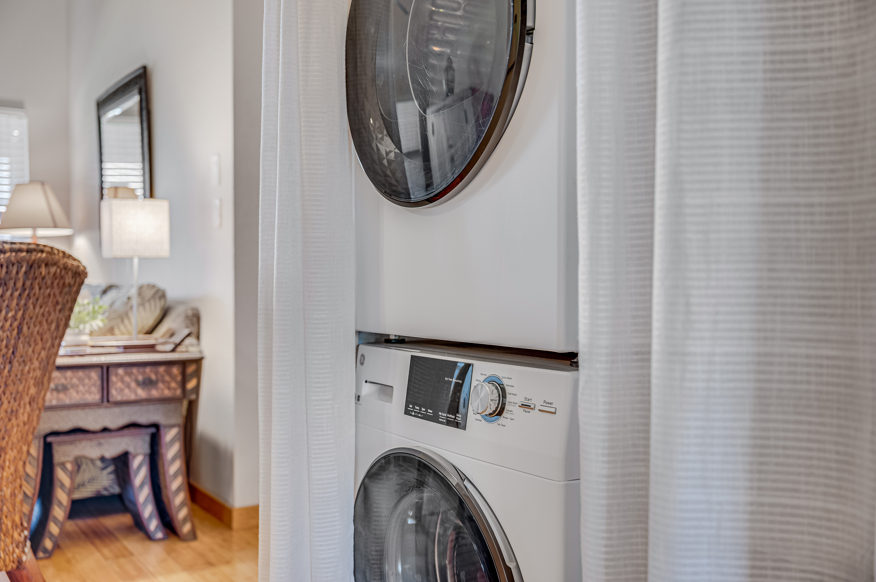 Washer and dryer in the condo so your clothes and swim gear stay nice and fresh!