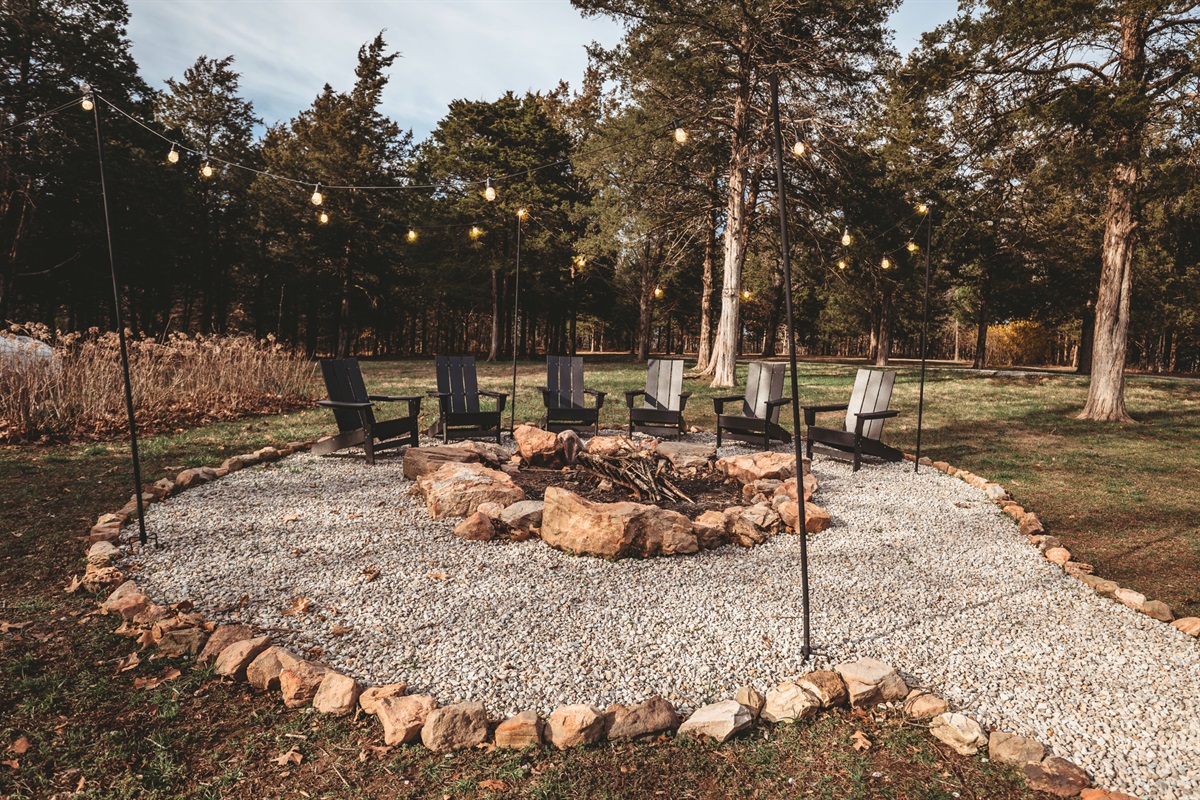 Cozy up around the large fire pit