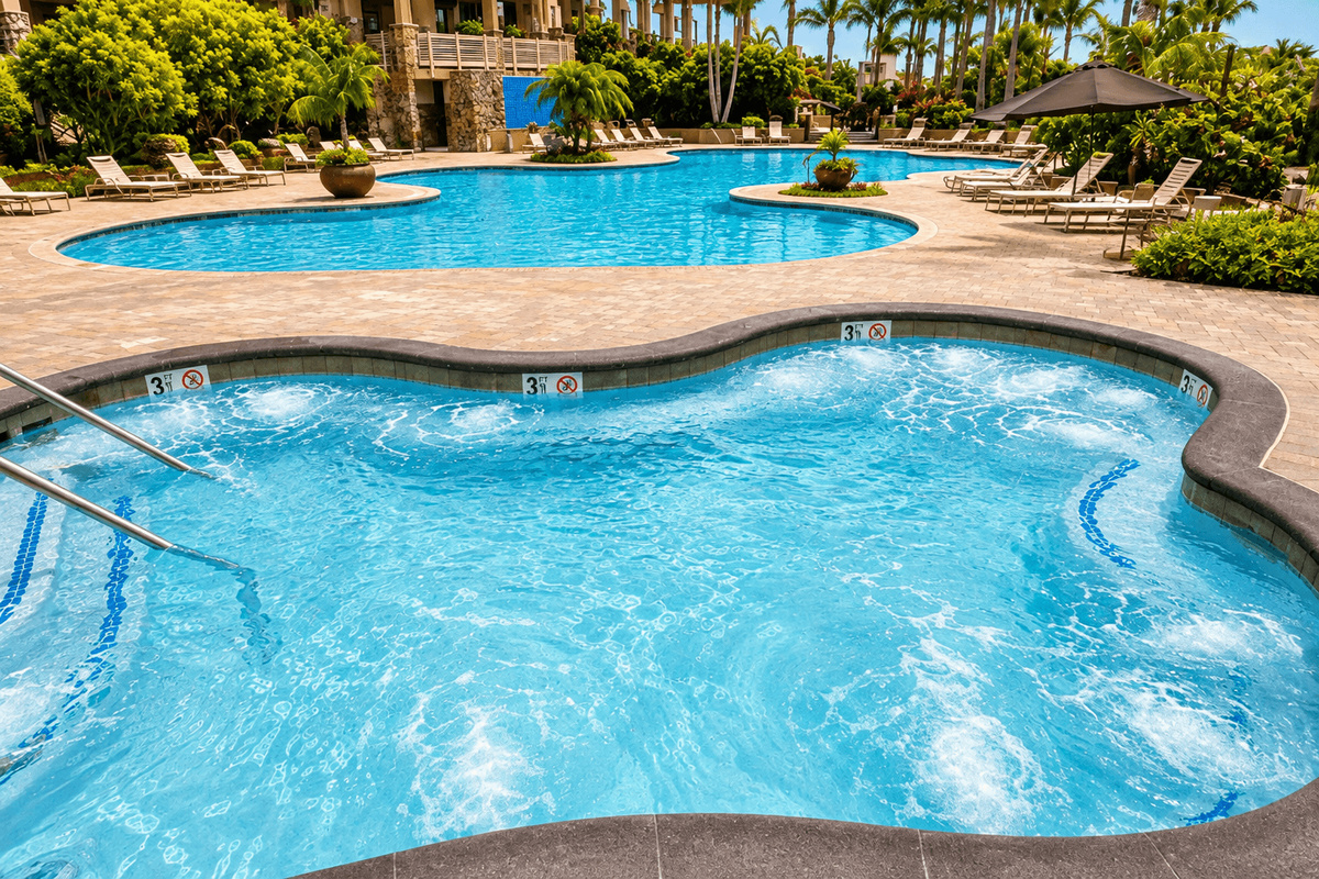 second hot tub with room for up to 24 guests