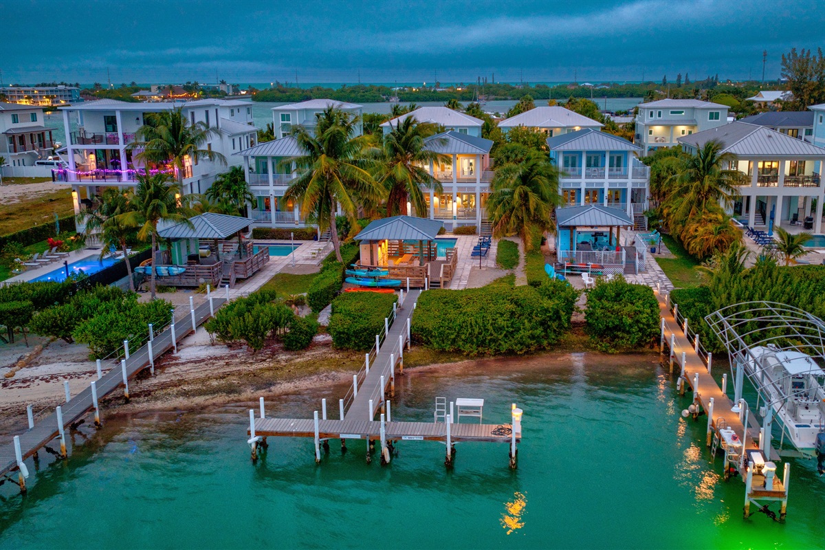 The dock light makes cleaning fish at dusk a breeze.