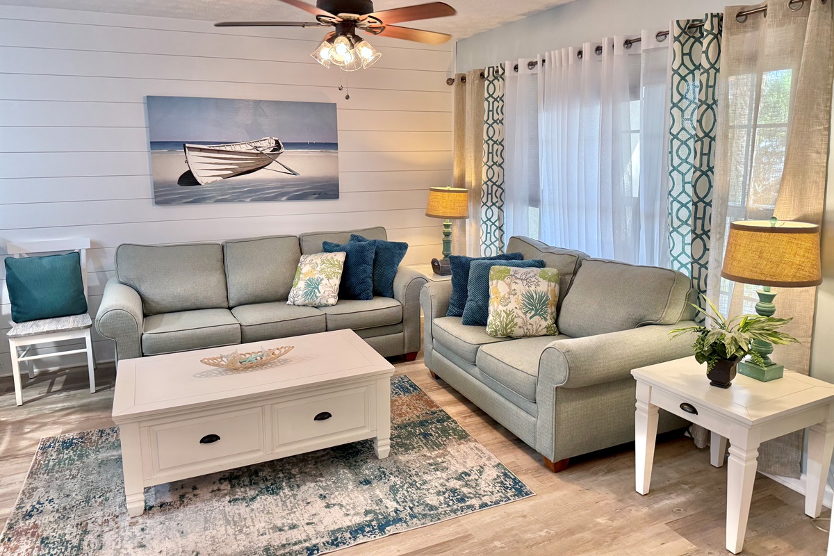 Newly Remodeled 2025! Living Room w/ queen sleeper sofa