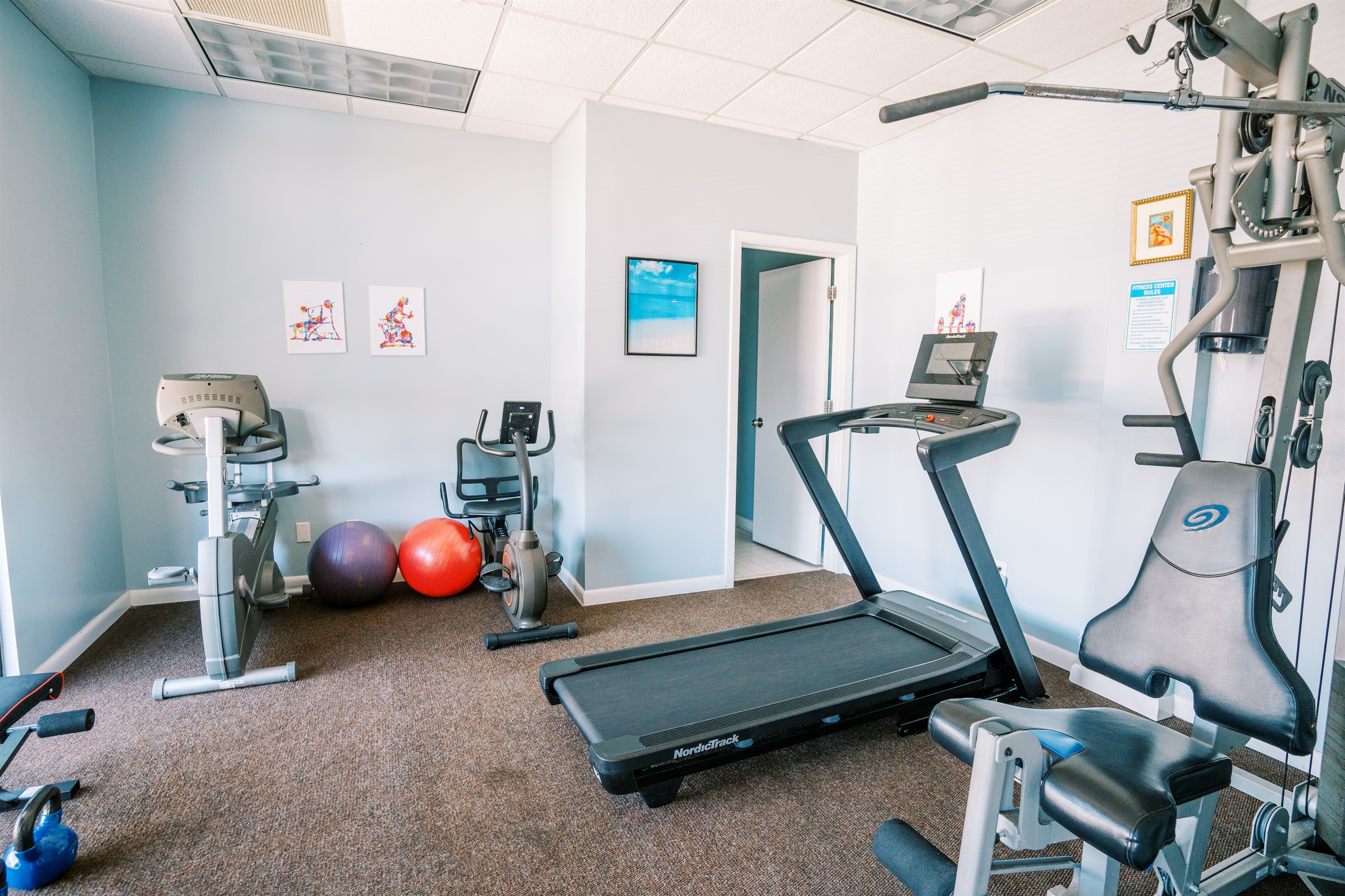 Stay fit on vacation in our updated fitness room! 