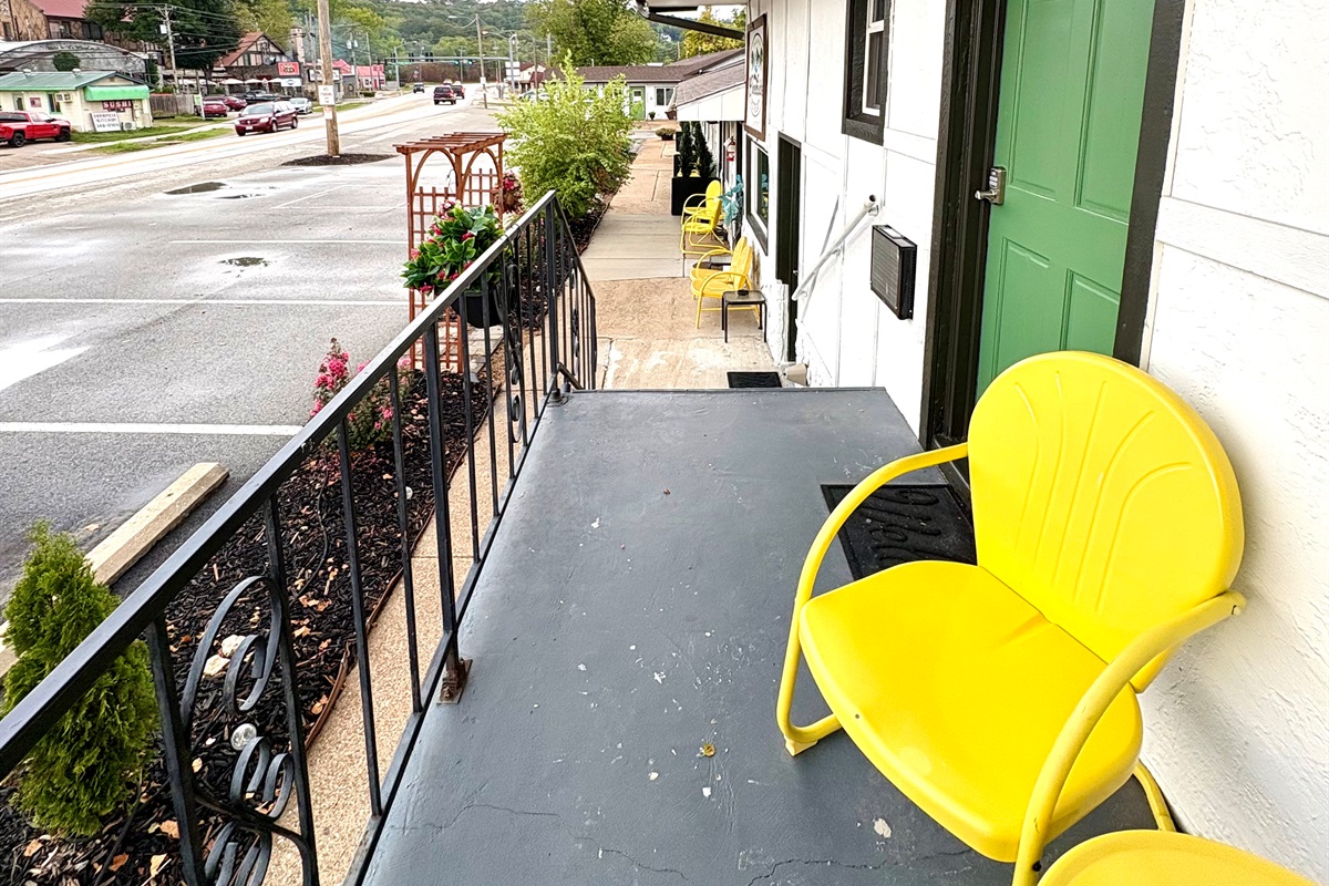 Door and seating area by your door.