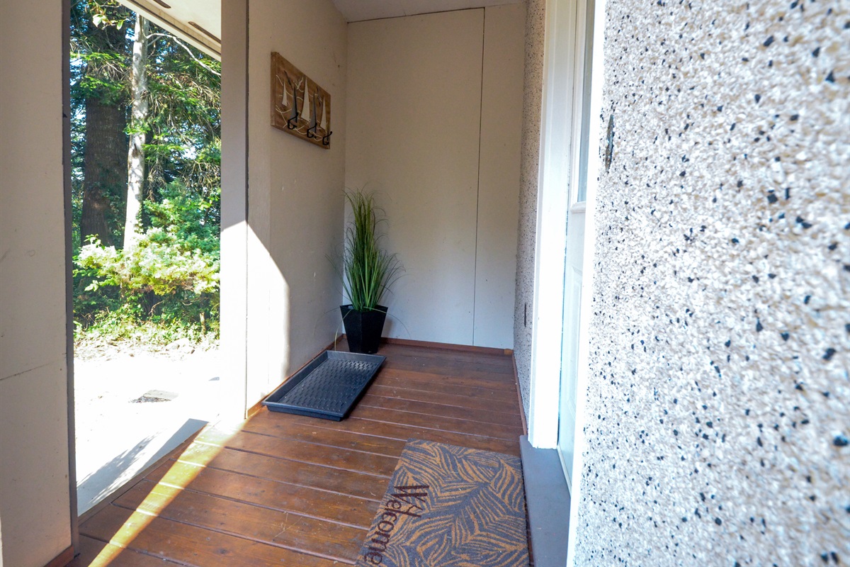 Mudroom cubby for outdoor gear at the front entry