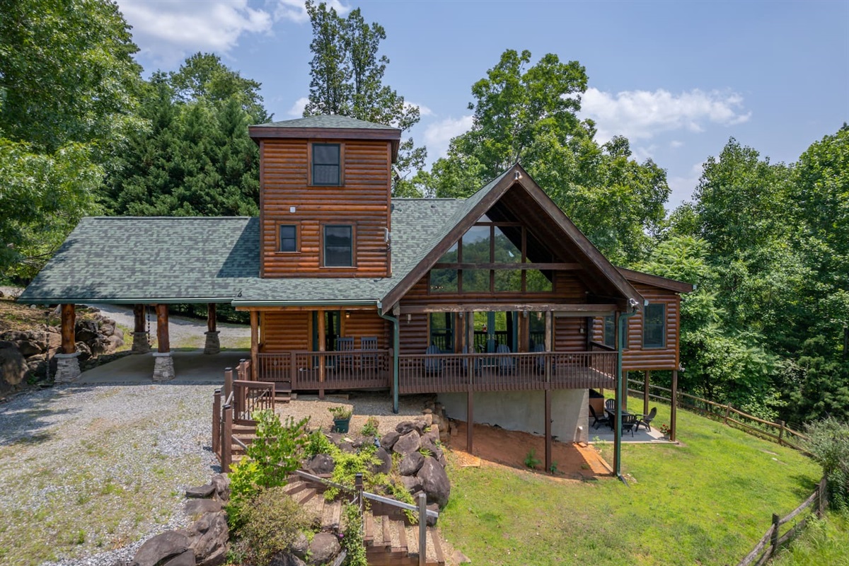 Side view of cabin