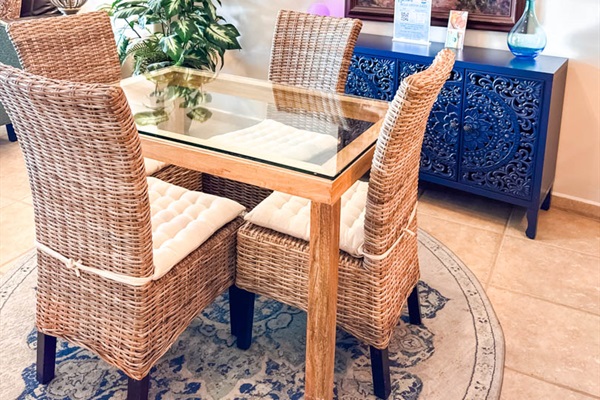 Perfect dining spot with seating for four.