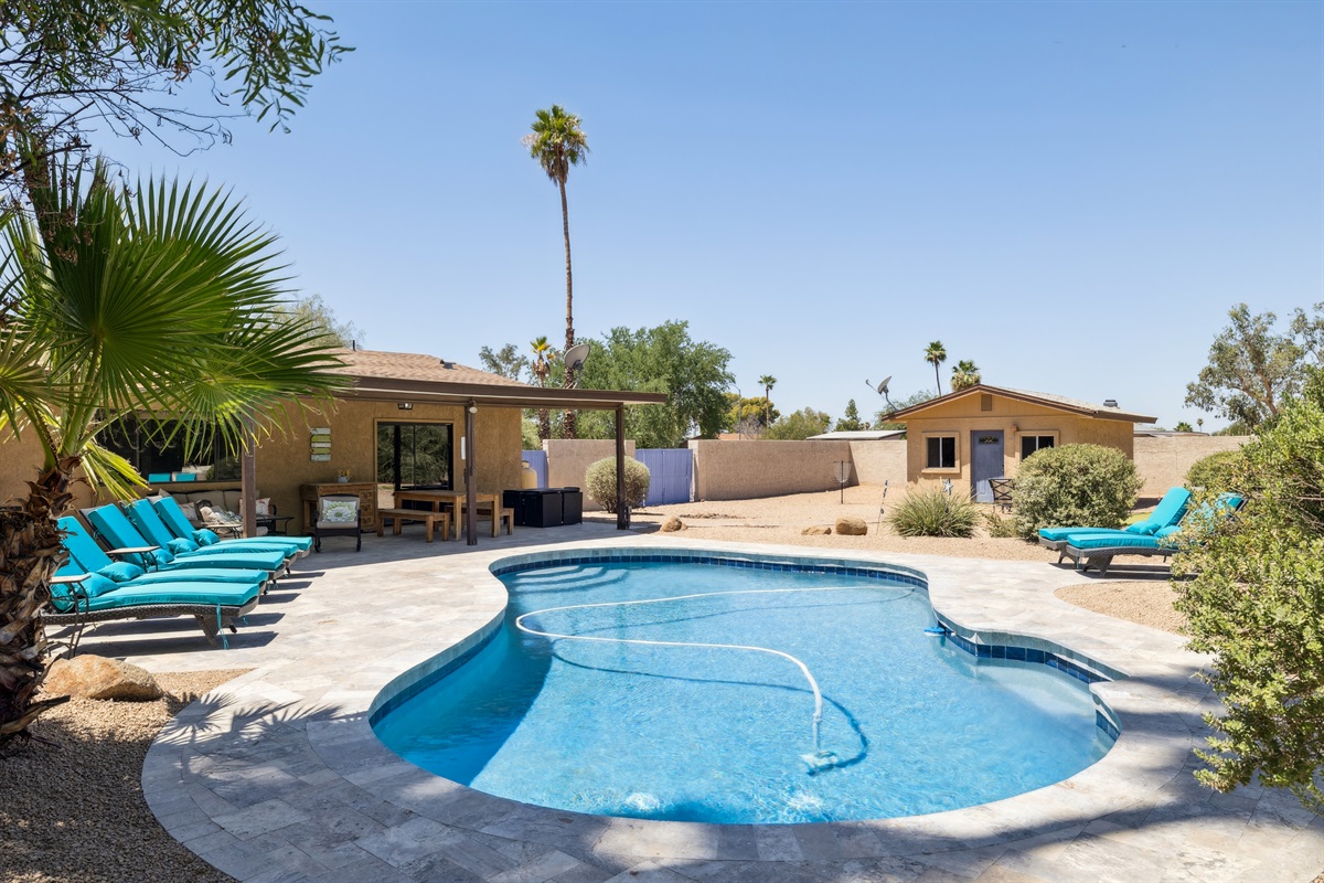 Newly Pebbled Pool and Fresh Travertine! August 2025 Completion