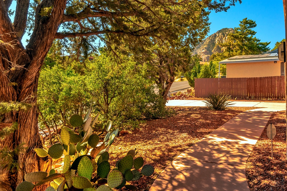 front entrance to driveway