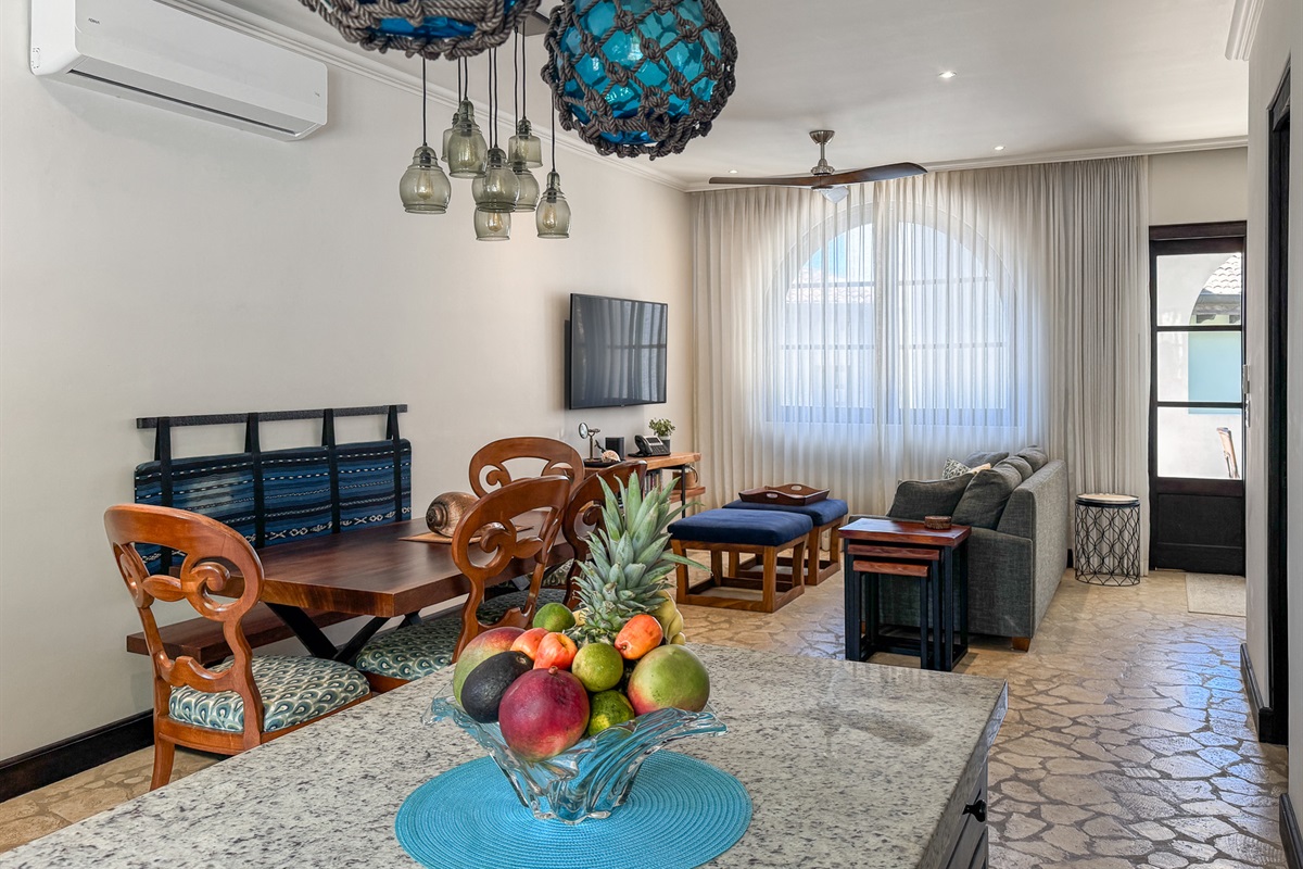 Open concept dining and living room