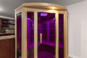 Sweat it out in style 🌈🎶 — our Canadian Hemlock Sauna comes with color-changing LED lights and your favorite tunes. Spa day, every day!