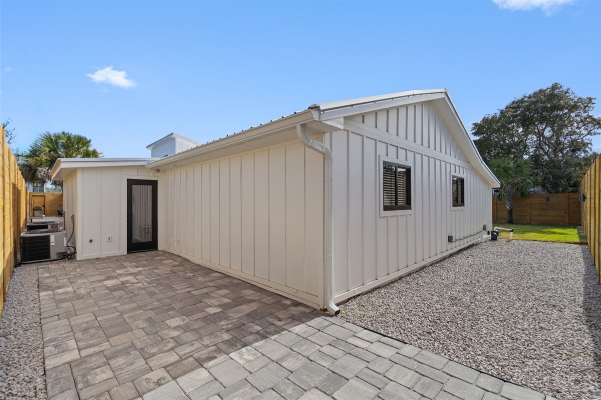 Small Serenity 5 is an end unit with a spacious and private back patio!
